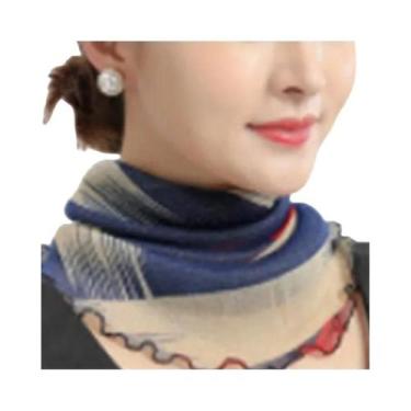 Imagem de Lenço De Seda Chiffon Feminino Para Primavera E Verão Com Colarinho Pr