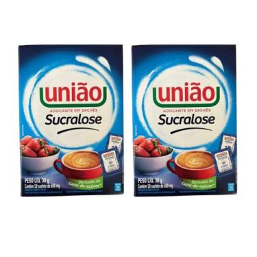 Imagem de Kit 2 Adoçante Pó União Sucralose 30g 50 Sachês