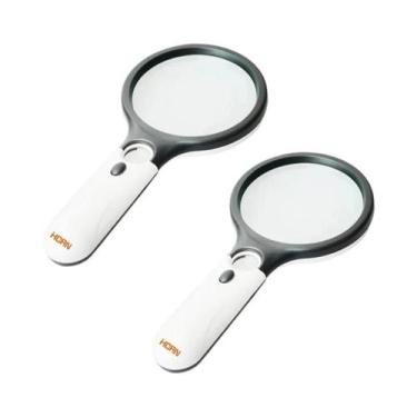 Imagem de Lupa de Mão Branca 45X com 3 Luzes LED para Leitura e Joalheria - NONE