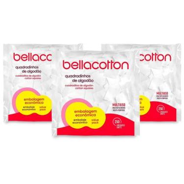 Imagem de Quadradinho de Algodão Bellacotton 03 pacotes com 250 unidades