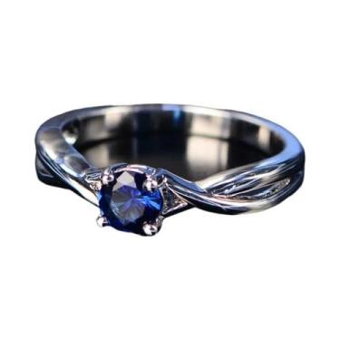 Imagem de Anel De Noivado Feminino Em Prata 925 Com Pedras Preciosas Moissanite,