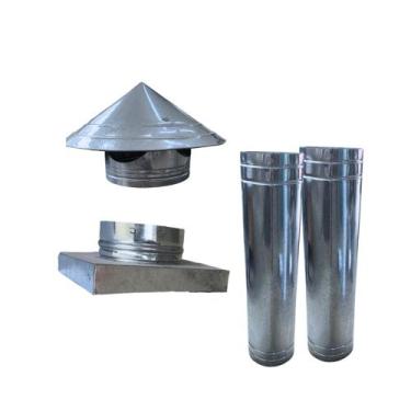 Imagem de Kit Para Churrasqueira Pré Moldada com Adaptador duto e chapéu chinês 