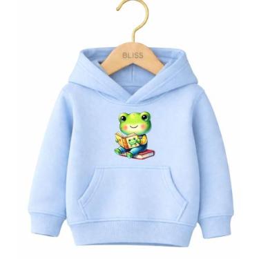 Imagem de Moletom Canguru Infantil Estampa Sapinho Leitura 1027 Estiloso Casual 
