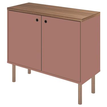 Imagem de Armário Baixo 2 Portas Multi Rosa Com Pés Cilindrico Caemmun