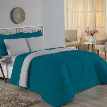 Imagem de Kit Edredom Dupla Face + Jogo De Lençol Solteiro Nobre 5 Peças Malha 1