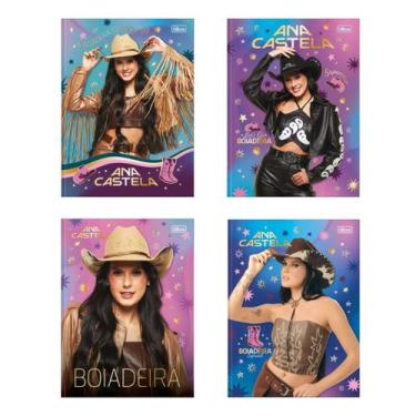 Imagem de Caderno Brochurão Ana Castela 1 Matéria 80 Fls Com Adesivos - Tilibra