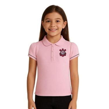 Imagem de Camisa Polo Infantil Corinthians Rosa Oficial