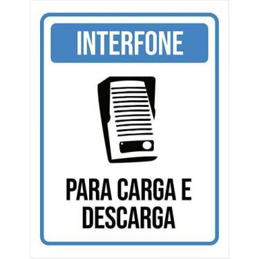 Imagem de Kit 10 Placa Acm Interfone Carga Descarga Desenho 18X23 - Sinalizo