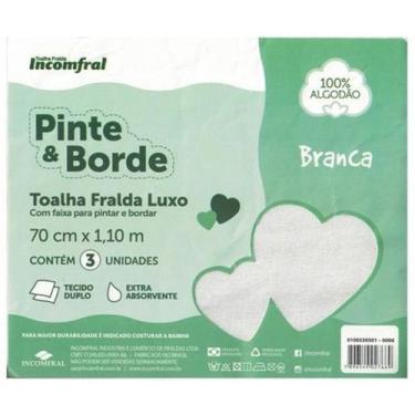 Imagem de Toalha Fralda Luxo Com 03 Unidades Pinte E Borde Baby Incomfral COR:BR