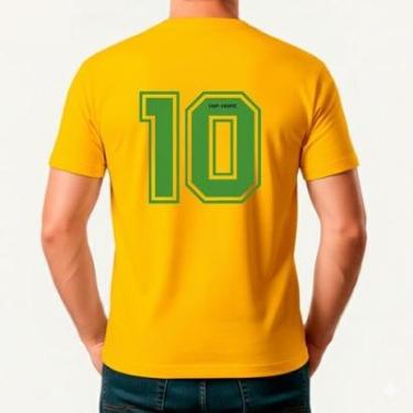 Imagem de Camiseta Masculina Algodão Premium Brasil Camisa 10-Masculino
