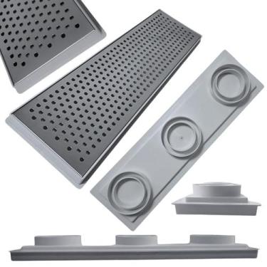 Imagem de Ralo Apartamento Sacada Laje 15x50 Inox Polido Espelhado Bolinha Colet