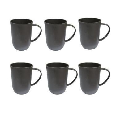 Imagem de 6 Caneca Em Fibra De Pinho E Pp Pine Sortido 400ml - rojemac, Cinza