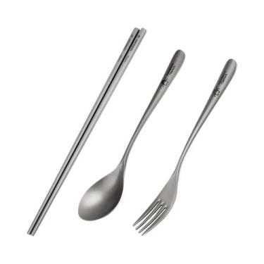 Imagem de Conjunto De Talheres De Titânio Leve Para Camping Ao Ar Livre, Colher,