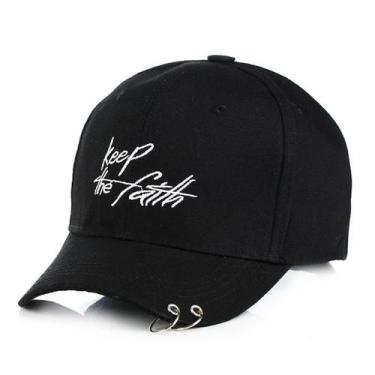 Imagem de Boné de beisebol Keep the Faith, chapéu de anime preto para homens - Y