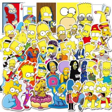 Imagem de Adesivos Simpsons Anime Cartoon 50 peças de PVC impermeável - yiweisai