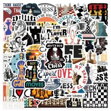 Imagem de Adesivos, 50 unidades/lote, jogos de xadrez, adesivo impermeável de an