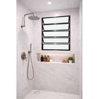 Imagem de Vitro Basculante Alumínio Preto 1 Seção 100X80 Brecorimo