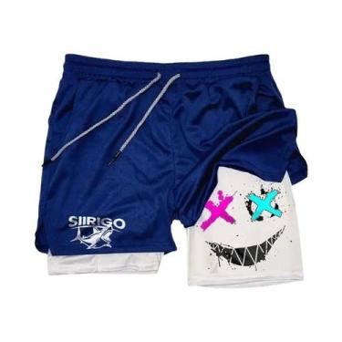 Imagem de Shorts Esportivos Masculinos De Secagem Rápida E Respiráveis Com Dupla