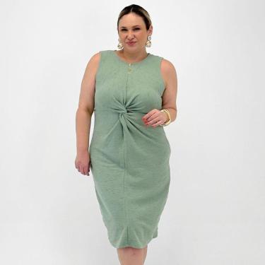 Imagem de Vestido Malwee Plus Size Midi Regata Texturizado Feminino-Feminino