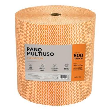 Imagem de Pano De Limpeza Multiuso Bettanin 600 Panos Rolo 240 Metros, Laranja