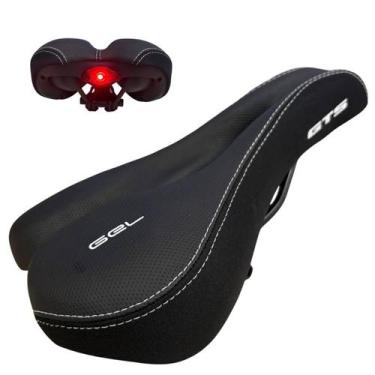 Imagem de Selim Bike Mtb Vazado Com Gel E Luz Traseira Sinalizador Gts