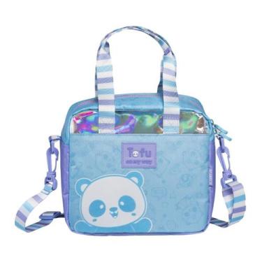 Imagem de Lancheira Térmica Panda Escolar Meninas Holográfico Azul