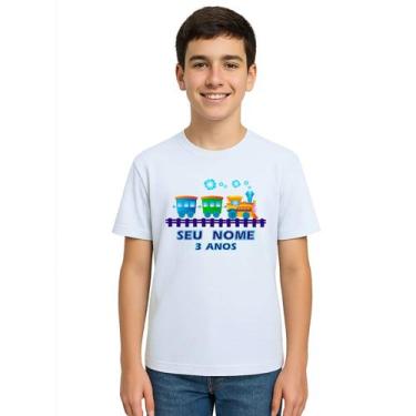 Imagem de Camiseta Trenzinho Locomotiva Trem Personalizada - Use P4, Branco, Juv