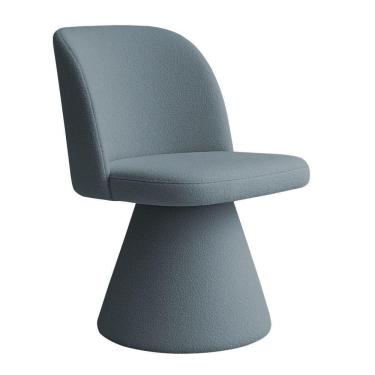 Imagem de Cadeira De Jantar Liz Base Fixa Bouclé Azul Claro - Nexta Casa