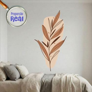 Imagem de Adesivo Floral Boho Marrom Estilo Nórdico 79x150 Minimalista Mod.03