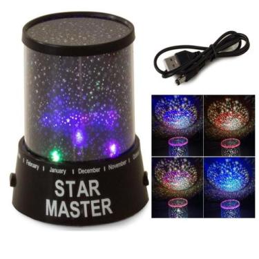 Imagem de Luminaria abajur projetor teto parede ceu com cabo carregador lampada 