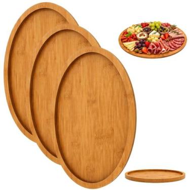 Imagem de 3 Bandejas Madeira Oval 34cm Premium Servir Petiscos - Top