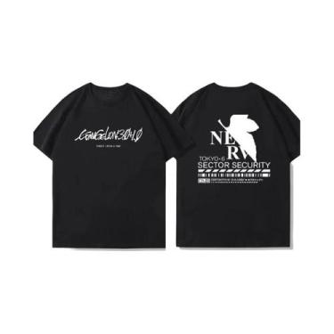 Imagem de Camiseta De Verão Solta De Manga Curta EVA Gospel Warrior Retro Animaç