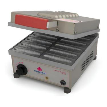 Imagem de Prensa Crepe Suíço Elétrica Prk-12e 12 Cavidades Progás Cor Aço Inoxid