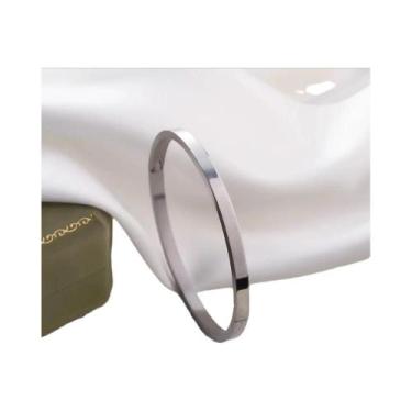 Imagem de Pulseira Oval Lisa À Prova d'Água Em Ouro E Prata, Joia Minimalista Ch