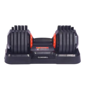 Imagem de Halter Regulável 25kg Dumbell Ajustável K2 Anilha Preto E Vermelho