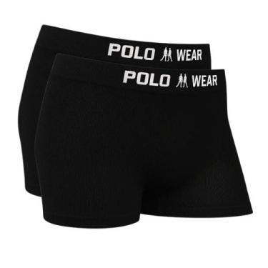 Imagem de Kit 2 Cuecas Boxer Premium Poliamida Lisa - Polo Wear Cor:PretoTamanho