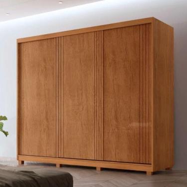 Imagem de Guarda Roupa Casal Connor 3 Portas 4 Gavetas 6 Prateleiras Naturalle -