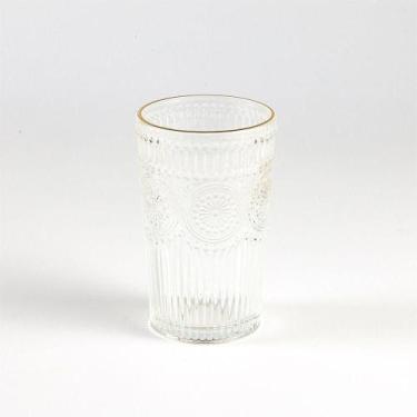 Imagem de Jogo De 6 Copos Com Borda Dourada 350ml La Vittra Transparente