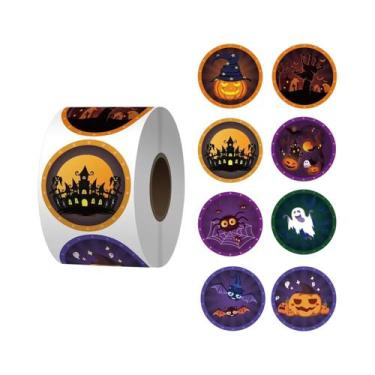Imagem de Rolo De Adesivos De Morcego Para Halloween 500pcs Impermeáveis Com Gli