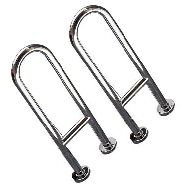 Imagem de Barra de Apoio em U 60cm Kit 2 Uni Banheiro Box Seguranca Idoso Cadeirante Gestante Hospital Casa de Repouso Lavabo