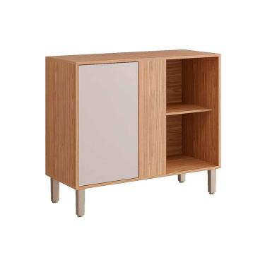 Imagem de Balcão de Cozinha Modulado c/ Tampo Esplêndida de Canto c/ 1 Porta 92cm Cinamomo/Off Wh...