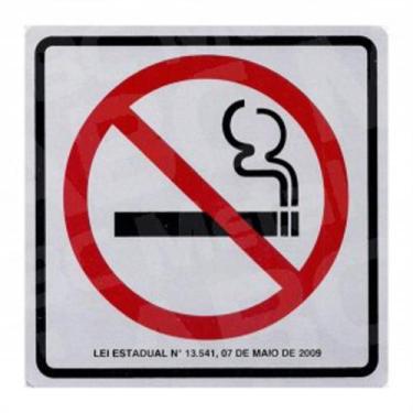 Imagem de Placa De Alumínio Auto-adesiva 15x15cm Não Fume - 120 Ab - Sinalize Pl