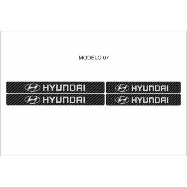 Imagem de Kit 4 Adesivos de Soleira de Porta Dianteira e Traseira Modelo Hyundai Compatível com V...