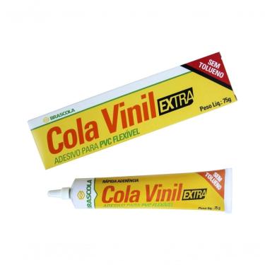 Imagem de Cola para Vinil Cola Vinil Brascola 75G Alta Aderência em Plásticos Tecidos Cerâmicas 1 Unidade Brascola