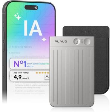 Imagem de Gravador de voz digital Plaud Gravador Tradutor Not do 64 GB - Plaud N