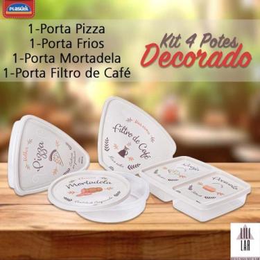 Imagem de Kit 4 peças Porta Pizza Frios Mortadela e Filtro de Café - PLASUTIL