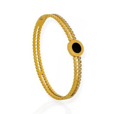Imagem de Bracelete Feminino Aço Inoxidável Ouro 18k Inspiração Altas Joalherias Dourado-Feminino