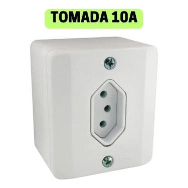 Imagem de Tomada 10a sistema x, sobrepor - 2p+t caixa externa cor bran - Congrat