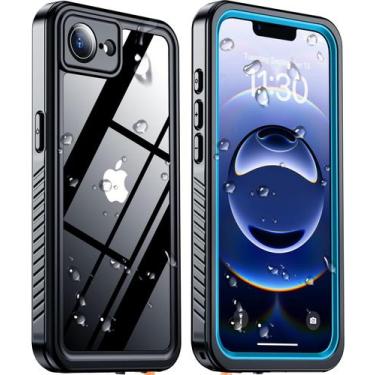 Imagem de Capa de telefone Temdan à prova d'água IP68 para iPhone 16e 6.1-azul/t