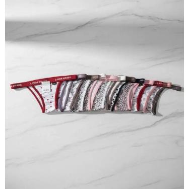 Imagem de Kit 12 Calcinha Sapeca Tanga Estampada Linda Brasil Tamanho:MCor:Preto